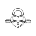 Locked Heart with Chain Royalty Free Stock Photo