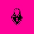 Locked Heart Icon Isolated on White Background Royalty Free Stock Photo