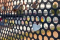 Locked heart shaped padlock on a bridge Royalty Free Stock Photo