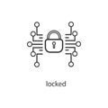 Locked icon. Trendy modern flat linear vector Locked icon on white background from thin line Internet Security and Networking Royalty Free Stock Photo