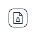 locked icon vector from files and folders concept. Thin line illustration of locked editable stroke. locked linear sign for use on