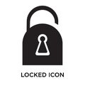 Locked icon vector sign and symbol isolated on white background, Locked logo concept Royalty Free Stock Photo