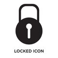 Locked icon vector sign and symbol isolated on white background, Locked logo concept Royalty Free Stock Photo