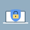 Locked iPhone icon on a blue background. Vector illustration Royalty Free Stock Photo