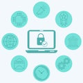 Locked laptop vector icon sign symbol Royalty Free Stock Photo
