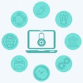 Locked laptop vector icon sign symbol Royalty Free Stock Photo