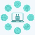 Locked laptop vector icon sign symbol Royalty Free Stock Photo