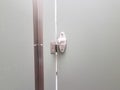 Locked or latched bathroom or restroom stall door
