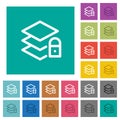 Locked layers square flat multi colored icons