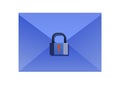 Locked letter icon, personal information protection concept. correspondence security.