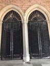 Locked metal doors in Winchester cathedral Royalty Free Stock Photo