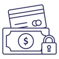 Locked money, money protection Vector Icon which can easily modify or edit Royalty Free Stock Photo