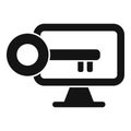 Locked monitor hacker icon simple vector. Robbery secure vigilant
