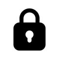 Locked padlock black glyph ui icon