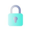 Locked padlock flat gradient color ui icon Royalty Free Stock Photo