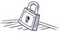 Locked Padlock with Keyhole, Symbol of Security and Protection Vector Design Generative AI Royalty Free Stock Photo