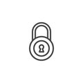 Locked padlock outline icon