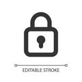 Locked padlock pixel perfect linear ui icon Royalty Free Stock Photo