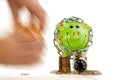 Locked piggy bank theft Royalty Free Stock Photo