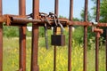 Locked rusty gate