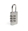 Locked silver padlock with code on the white background Royalty Free Stock Photo