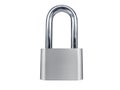 Locked Silver Padlock on a white background Royalty Free Stock Photo