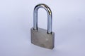 Locked Silver Padlock on the white background. Royalty Free Stock Photo