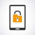 Locked smartphone padlock icon