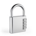Locked Steel Combination Padlock Closeup. 3d Rendering Royalty Free Stock Photo