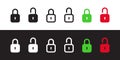 Locked and unlocked lock icons. Padlock icons. Vector scalable graphics Royalty Free Stock Photo