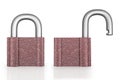 Locked and unlocked Royalty Free Stock Photo