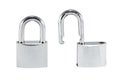 Locked and unlocked padlock. Royalty Free Stock Photo