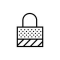 Locked Vector Icon, Outline style, isolated on white Background.
