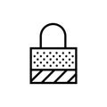 Locked Vector Icon, Outline style, isolated on white Background. Royalty Free Stock Photo