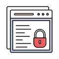 Locked website Fill color vector icon which can easily modify or edit