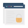 Locked website Flat Vector icon which can easily modify or edit