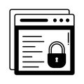 Locked website half glyph vector icon which can easily modify or edit