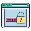 Locked website, need password Vector Icon which can easily modify or edit