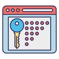 Locked website, need password Vector Icon which can easily modify or edit