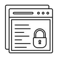 Locked website Outline vector icon which can easily modify or edit