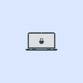locked window on the laptop screen. vector symbol modern style EPS10 Royalty Free Stock Photo