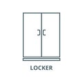 Locker,cupboard vector line icon, linear concept, outline sign, symbol