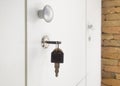 Locker door with key Royalty Free Stock Photo