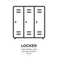 Locker editable stroke outline icon isolated on white background flat vector illustration. Pixel perfect. 64 x 64 Royalty Free Stock Photo