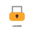 locker icon. padlock concept symbol design, key lock, privacy an Royalty Free Stock Photo