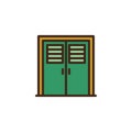 Locker room door filled outline icon Royalty Free Stock Photo