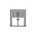 Locker room door outline icon