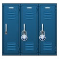 Locker room metal cabinet doors, row of school or gym lockers Royalty Free Stock Photo