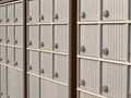 Locker rows of rural Canada Post metal mail box Royalty Free Stock Photo
