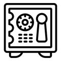 Locker safety vault icon outline vector. Code finance